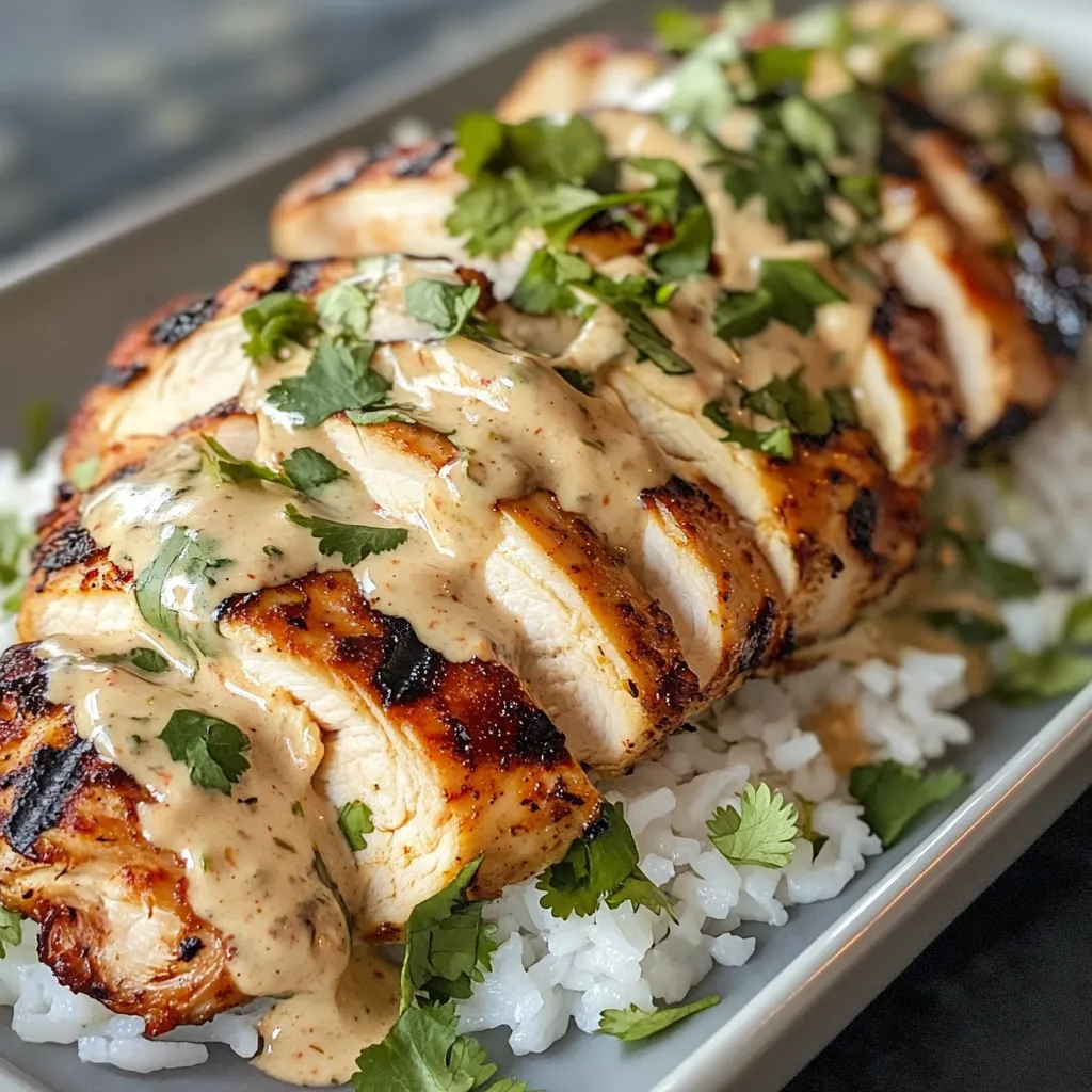 Easy Chicken Rice Bowls Creamy Garlic Sauce Recipe