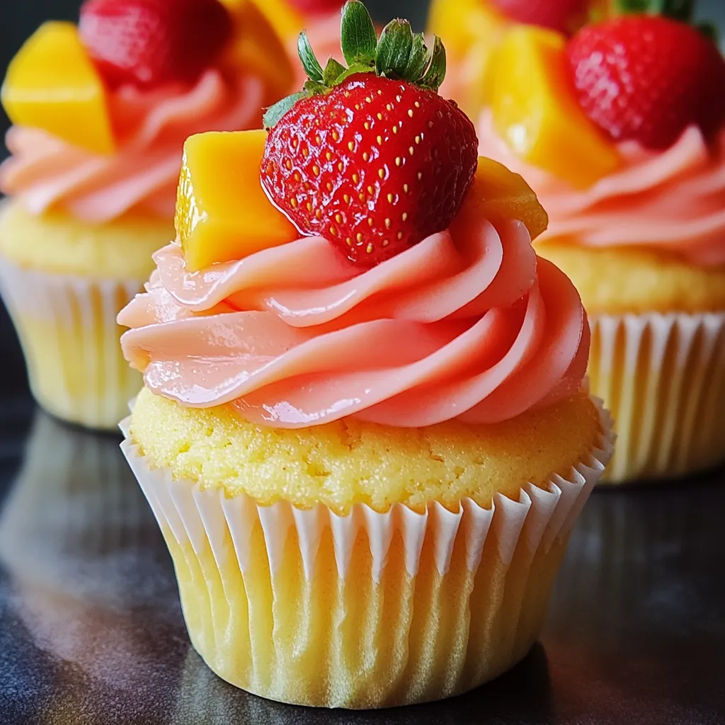 12 Easy Strawberry Mango Cupcakes - Best Tropical Dessert Recipe 7 12 Easy Strawberry Mango Cupcakes - Best Tropical Dessert Recipe