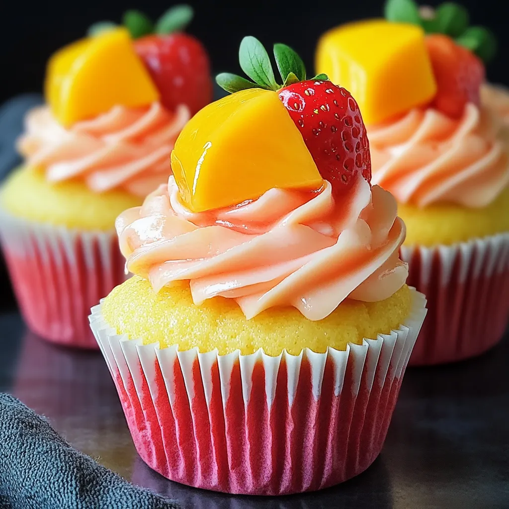 12 Easy Strawberry Mango Cupcakes - Best Tropical Dessert Recipe 9 12 Easy Strawberry Mango Cupcakes - Best Tropical Dessert Recipe