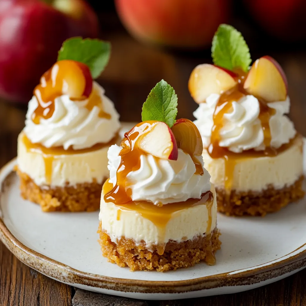 15-Minute Mini Caramel Apple Cheesecake Bites - Easy Recipe