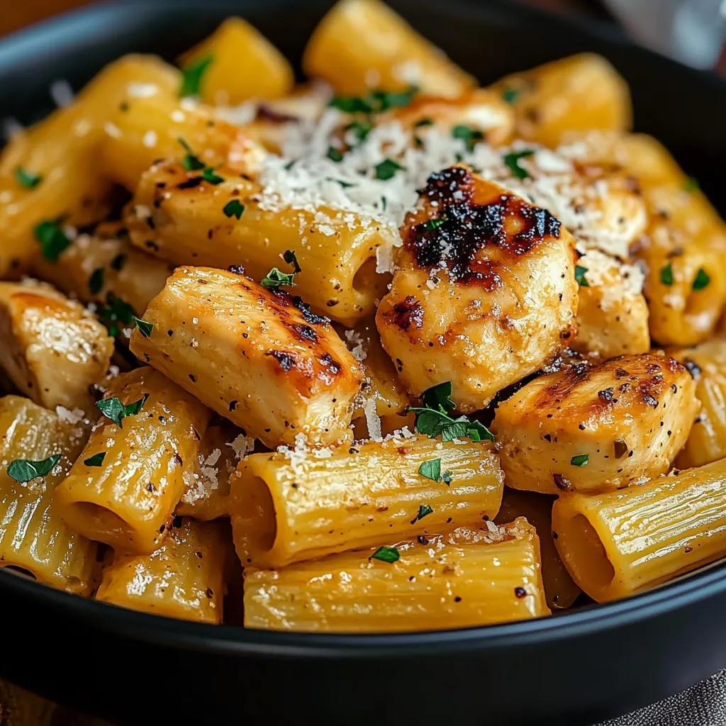 30-Minute Best Garlic Butter Chicken Rigatoni Recipe with Parmesan
