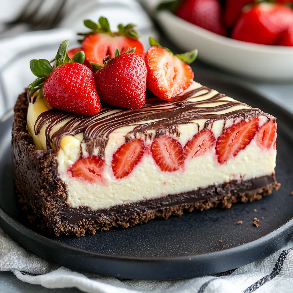 7 Steps to Perfect Chocolate Strawberry Swirl Cheesecake | Easy Recipe