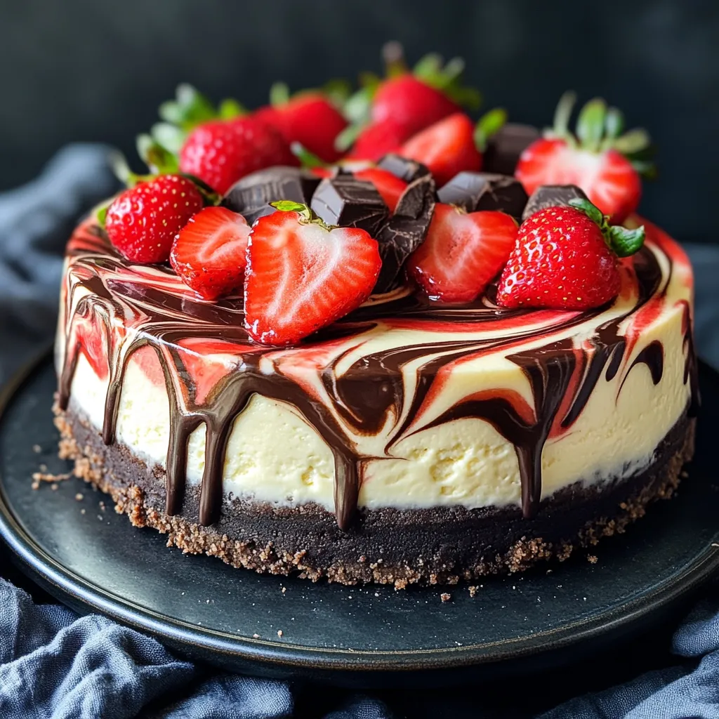 7 Steps to Perfect Chocolate Strawberry Swirl Cheesecake | Easy Recipe 7 7 Steps to Perfect Chocolate Strawberry Swirl Cheesecake | Easy Recipe