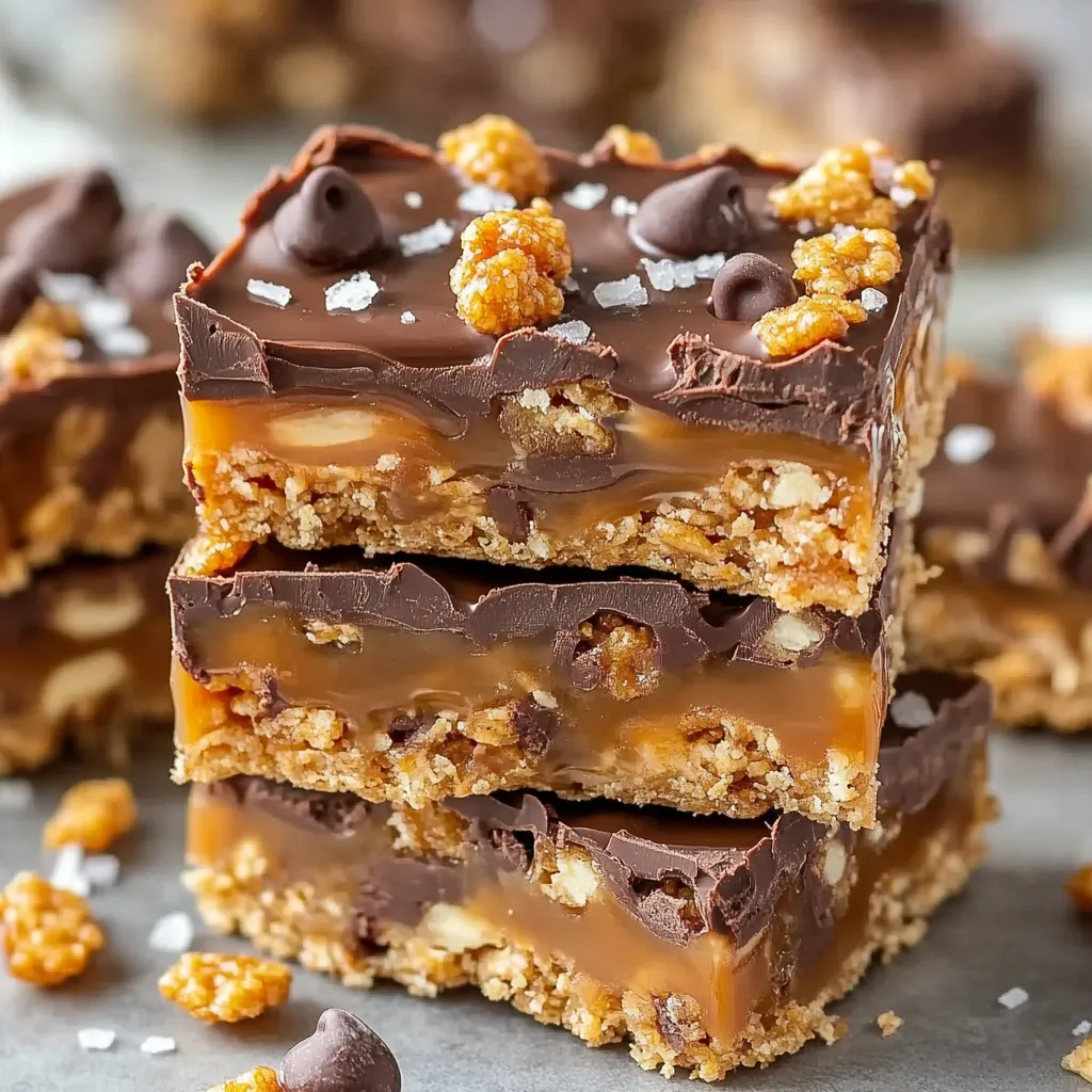 AMAZING 15-Minute Caramel Chocolate Crunch Bars Recipe!