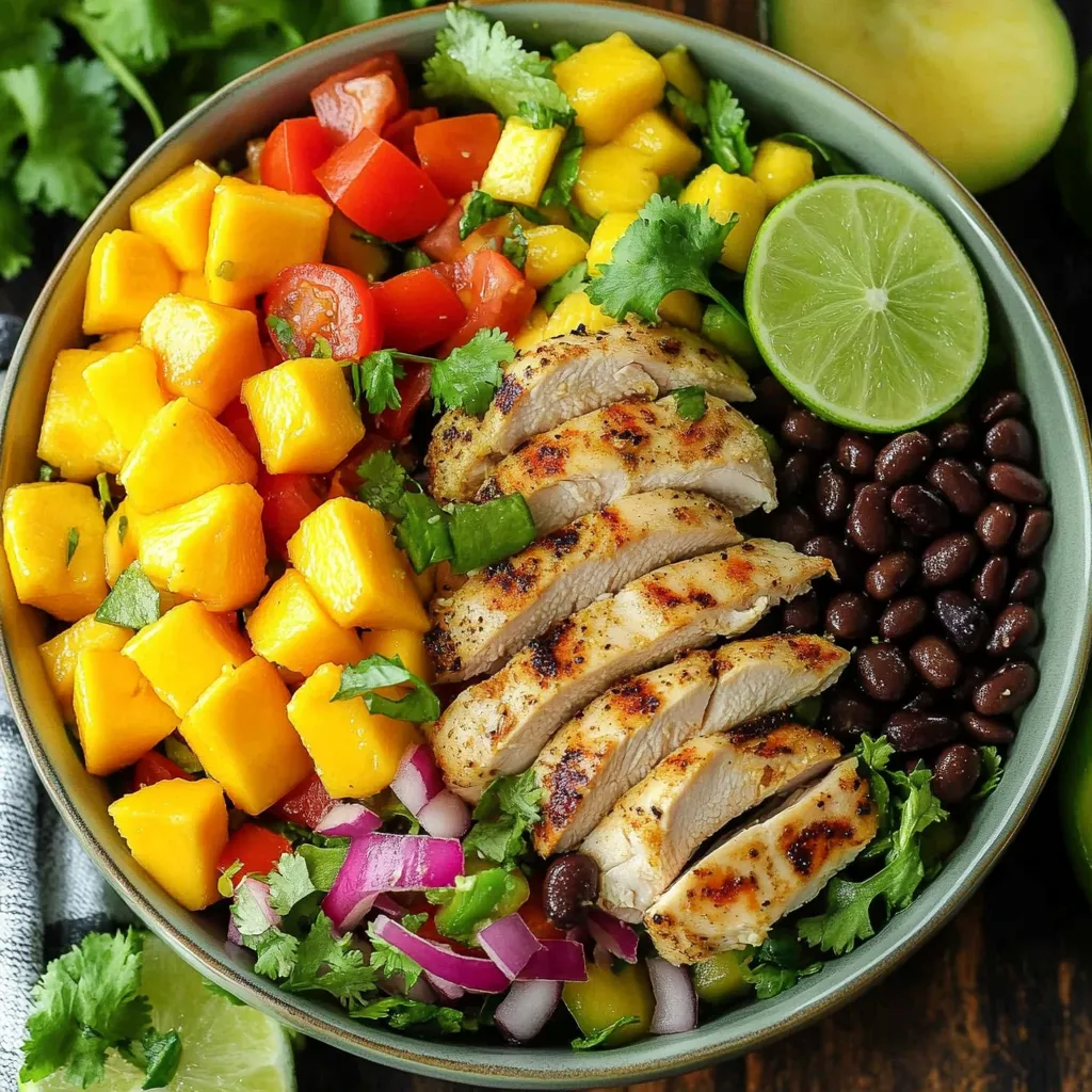 Amazing Chicken Mango Black Bean Salad Recipe (25 Min)