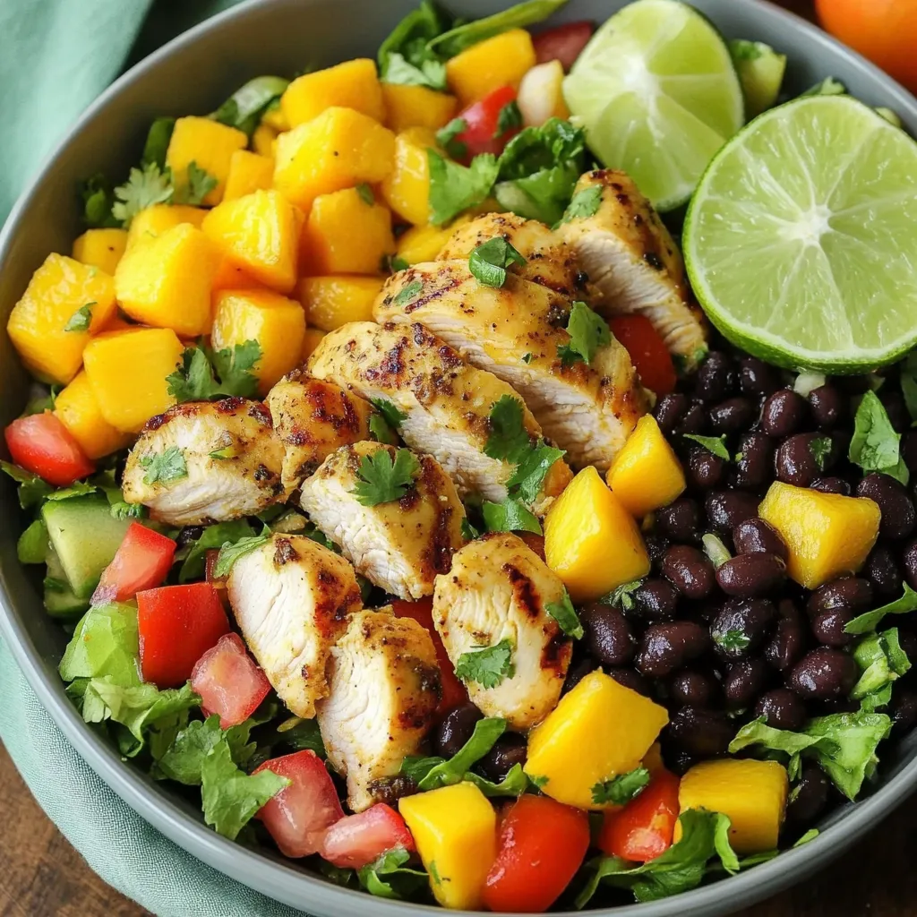 Amazing Chicken Mango Black Bean Salad Recipe (25 Min)