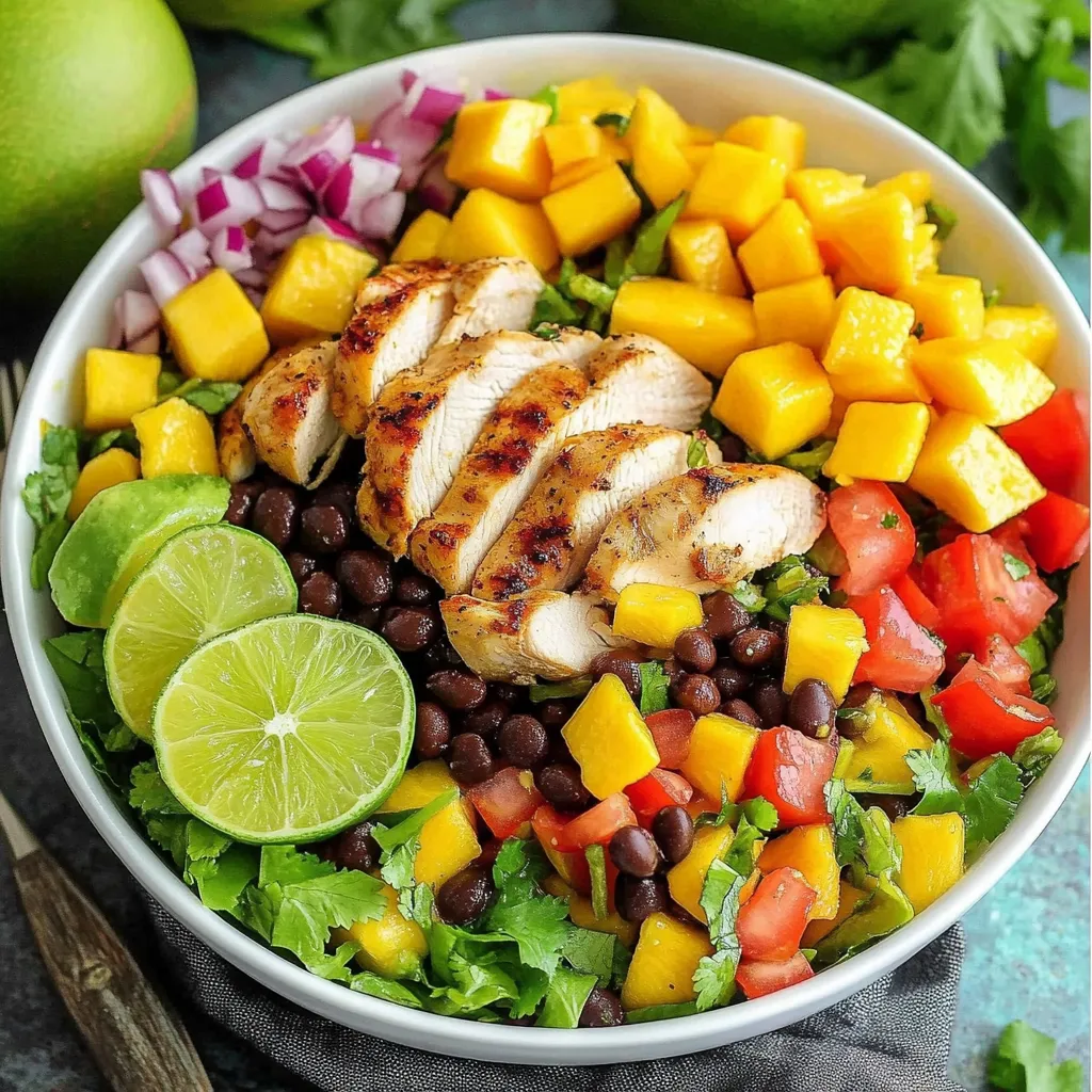 Amazing Chicken Mango Black Bean Salad Recipe (25 Min)
