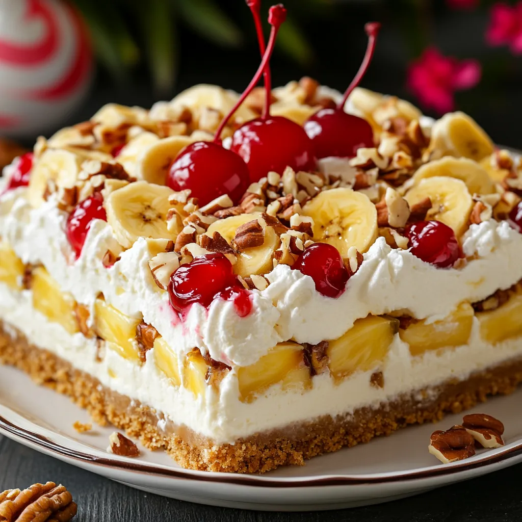 No-Bake Banana Split Cake Recipe - Easy 30-Min Dessert