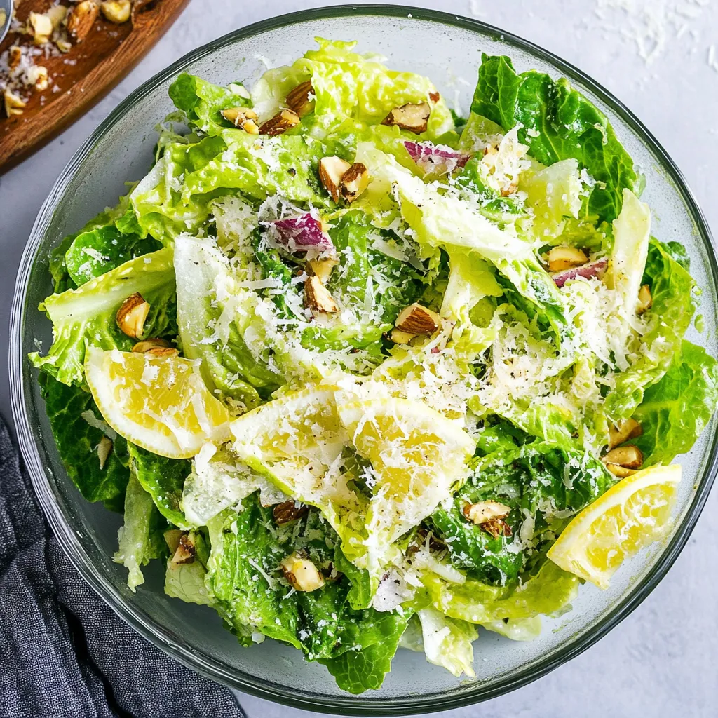 5-Minute Lemon Parmesan Lettuce Salad - Easy & Fresh