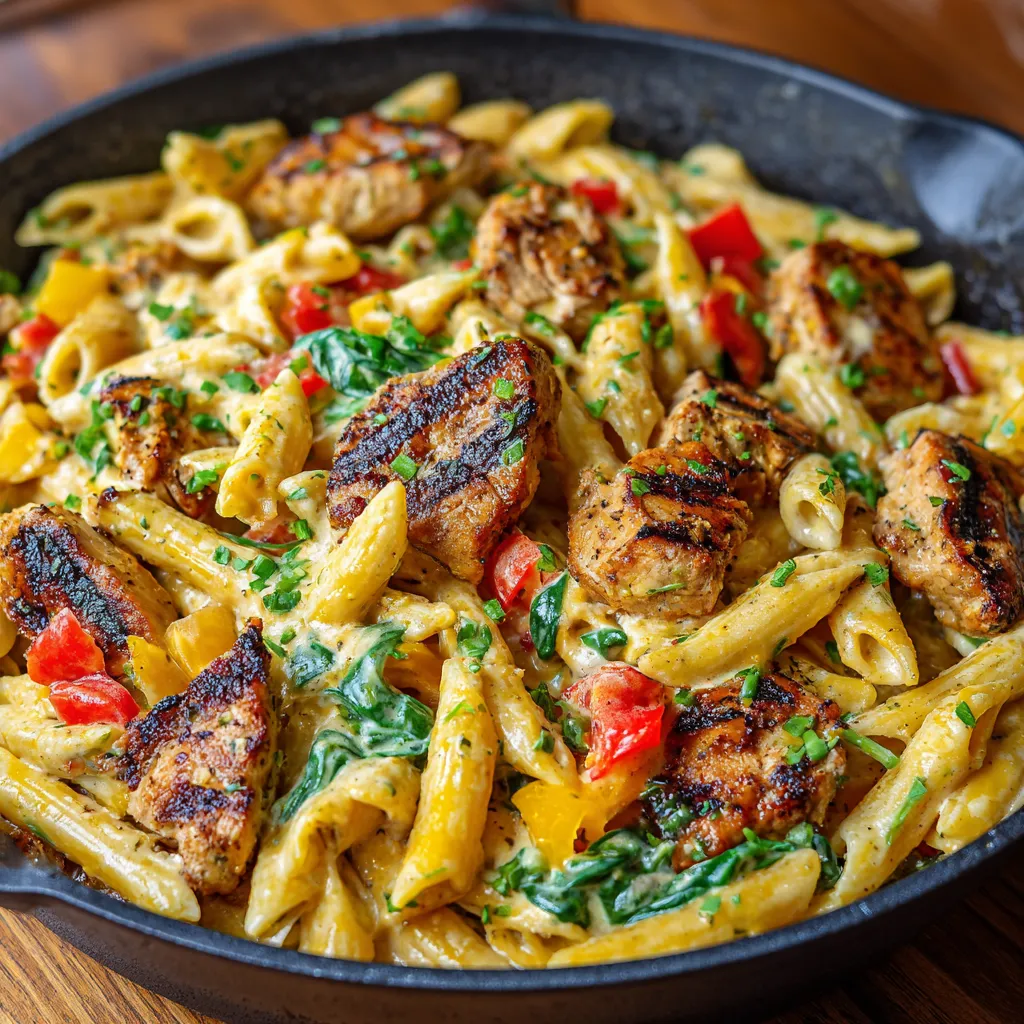 Easy Rasta Pasta Recipe: Creamy Caribbean Jerk Chicken Pasta (30 Minutes!) 7 Rasta Pasta Recipe