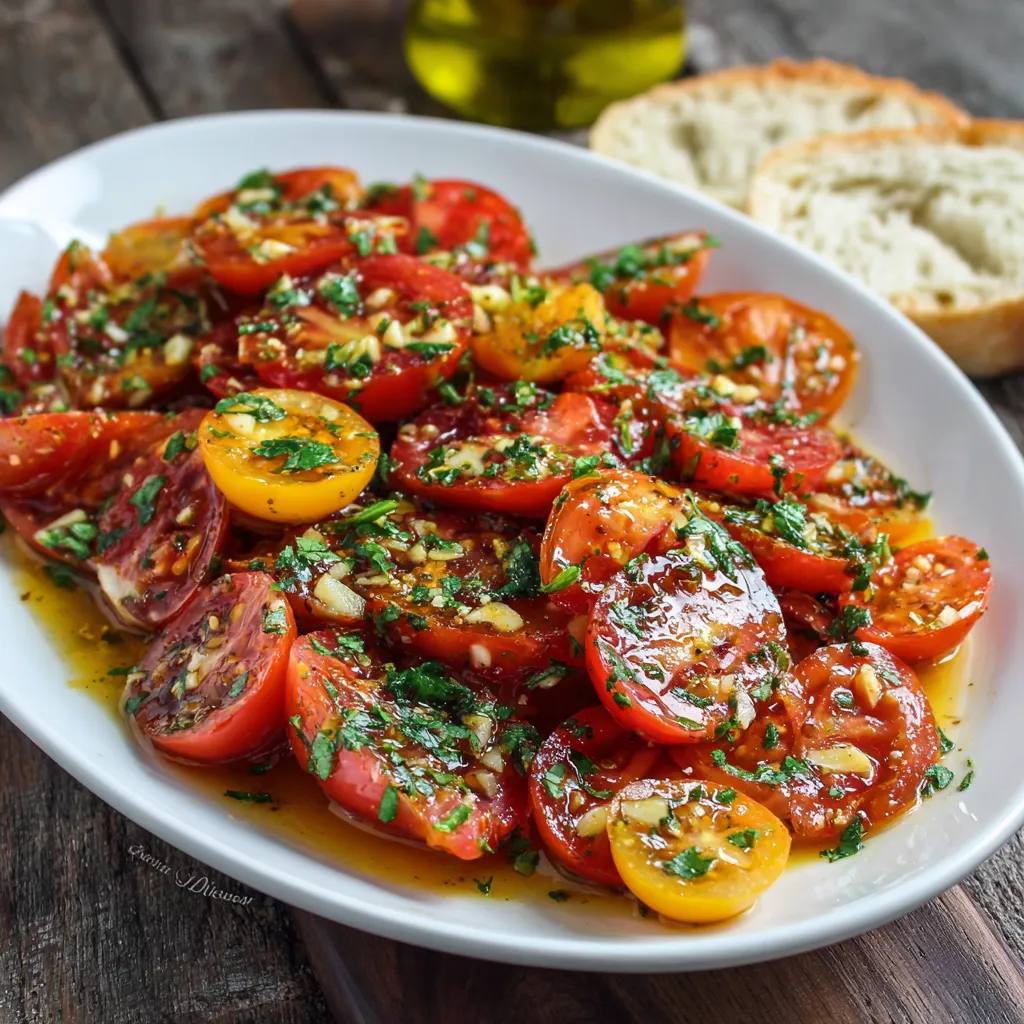 Tomato Garlic Salad Recipe
