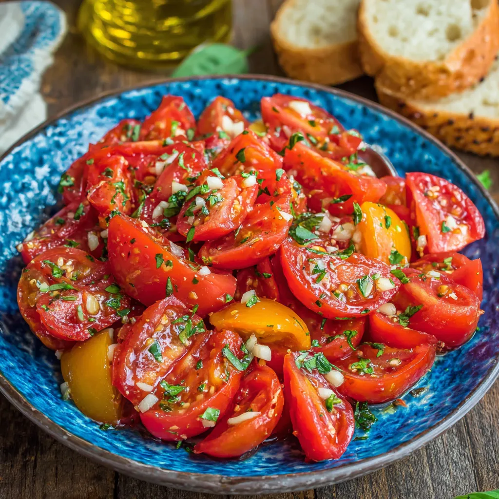 Tomato Garlic Salad Recipe