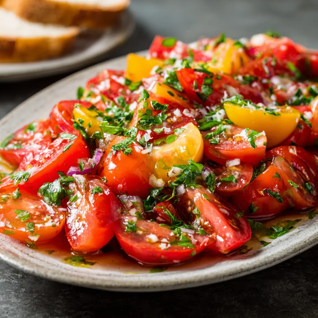 Tomato Garlic Salad Recipe
